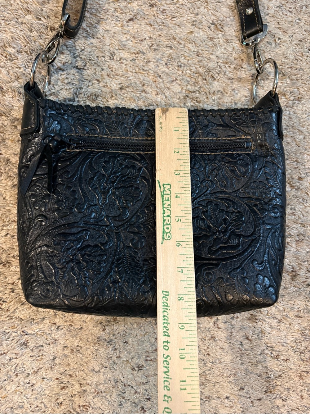 DCL Designer Custom Leather Black and Cream Women's Shoulder Bag - Picture 14 of 14